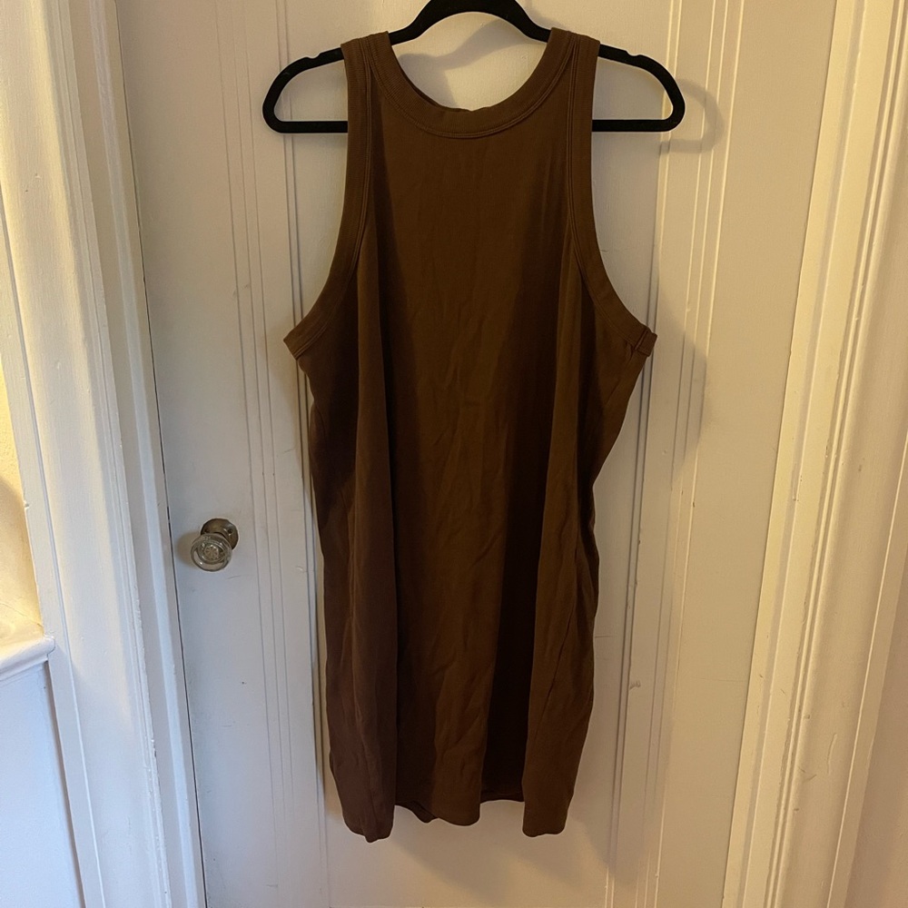 Brown Sleeveless Bodycon Dress